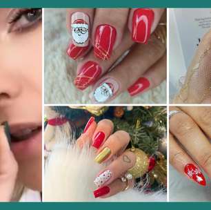 Nails art de Natal vão de Papai Noel a cores típicas