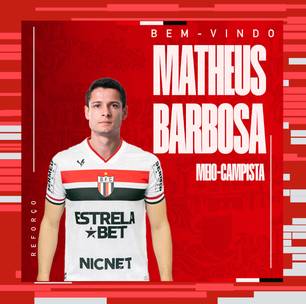 Botafogo-SP anuncia a contratação do meio-campista Matheus Barbosa