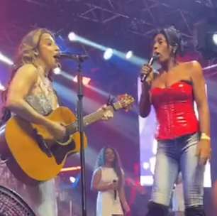 Márcia Fu canta "Escrito nas Estrelas" em show de Lauana Prado