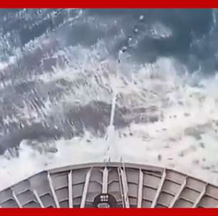 Cruzeiro de luxo com 400 passageiros é 'engolido' por onda gigante no mar da Dinamarca