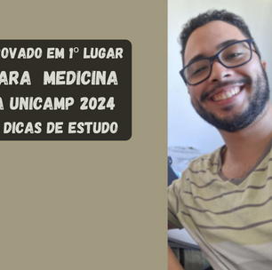 Unicamp 2024: aluno passa em 1º lugar para Medicina estudando em curso on-line