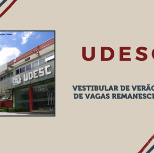 Udesc 2024: inscrição para Vestibular de vagas remanescentes está aberta