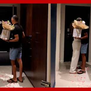 Pitel é recebida com flores por namorado após eliminação do BBB