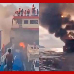 Passageiros pulam no mar para escapar de incêndio em balsa na Tailândia