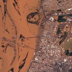 Confira o antes e o depois das enchentes no RS em imagens de satélite