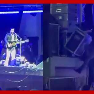 Fã cai ao tentar invadir palco de show de Gusttavo Lima em MT