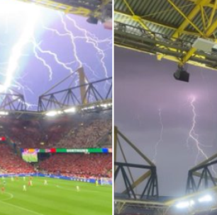 Tempestade com granizo e raios suspende jogo entre Alemanha e Dinamarca; vídeo