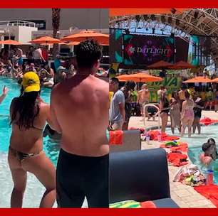 Torcida brasileira curte pool party em Las Vegas por R$ 2,8 mil e muito funk