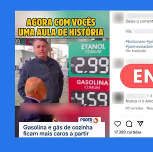 Post engana ao comparar preços de gasolina durante governos de Bolsonaro e Lula
