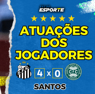 Desempenho dos jogadores do Santos na vitória de 4 a 0 em cima do Coritiba