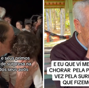 Netos e bisnetos fazem visita surpresa aos avós em chácara de Goiânia e emocionam a internet; vídeo