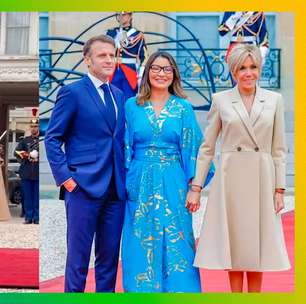 Janja encontra Macron e agradece por recepção na abertura dos Jogos de Paris