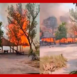 Incêndio atinge ponto turístico e força saída de visitantes no Tocantins