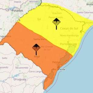 Rio Grande do Sul está sob dois alerta de tempestades