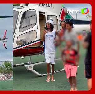 Rapper Oruam pousa helicóptero em meio a crianças no Rio e gera tumulto