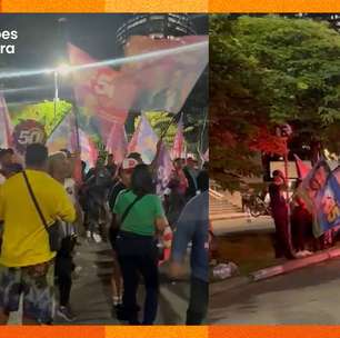 Apoiadores de Boulos e Nunes se reúnem em frente à TV Globo antes de debate