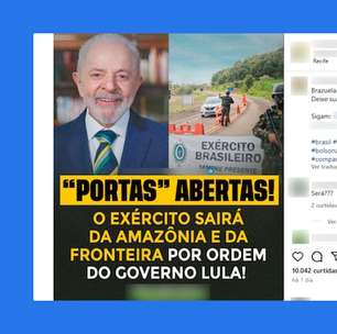 É falso que Lula tenha determinado saída do Exército da Amazônia e de regiões de fronteira