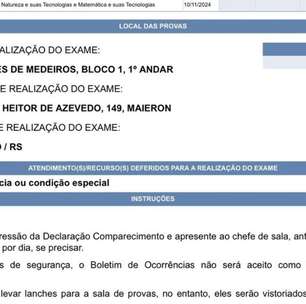 Aluno com diabetes é retirado do Enem no RS mesmo após avisar sobre condição