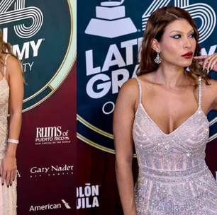 Ghabi deslumbra no Grammy Latino 2024 com vestido luxuoso de R$ 40 mil repleto de cristais