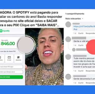 É falso que Spotify faz pagamento para avaliação de 'cantores do ano'