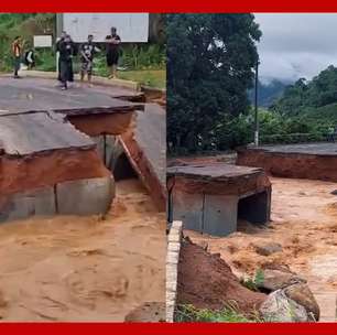 Temporal causa forte enxurrada, que destrói ponte no interior do Espírito Santo