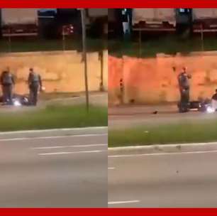 PM agride motociclista rendido com chutes e capacete na zona leste de SP