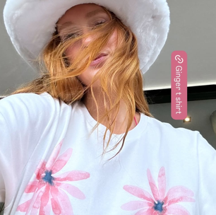 Marina Ruy Barbosa aposta no romantismo da camiseta floral