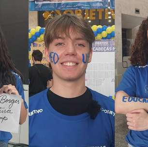 Rostos pintados, 'chuva' de papel e choro de emoção: estudantes fazem festa para comemorar aprovação na USP