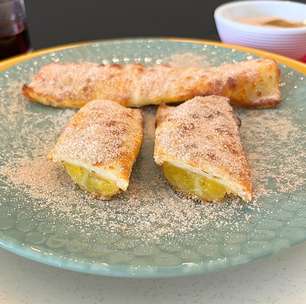 Cartola pernambucana - doce de banana e queijo, na airfryer