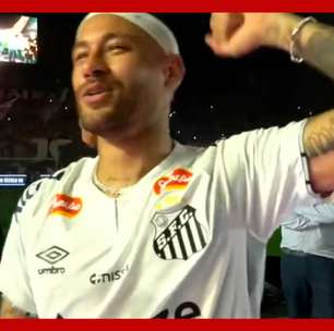 Neymar canta com a torcida e promete 'muita ousadia' em nova passagem pelo Santos: 'Dia especial'
