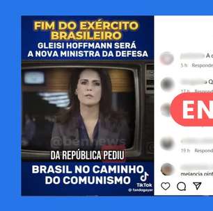 Não há evidências de que Gleisi Hoffmann seja cotada para o Ministério da Defesa