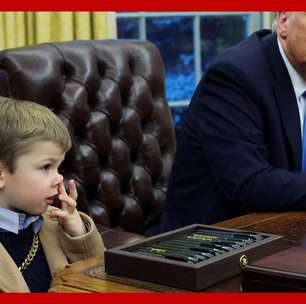 Dedo no nariz e várias caretas: filho de Musk chama a atenção em gabinete de Trump