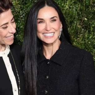 Favoritas ao Oscar, Fernanda Torres e Demi Moore se encontram em evento