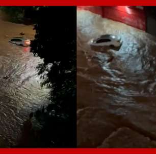 Temporal arrasta carros e inunda avenida na Freguesia do Ó, em São Paulo