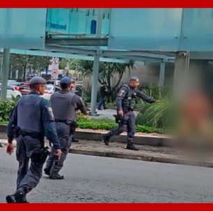 Homem é contido pela PM após andar sem roupa pela avenida Faria Lima, em São Paulo