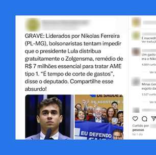 Nikolas Ferreira não tentou impedir distribuição gratuita de um dos remédios mais caros do mundo