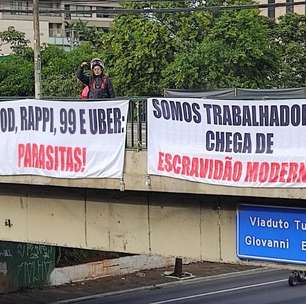 Dia do Trabalhador: São Paulo amanhece com faixas de protesto dos motoboys