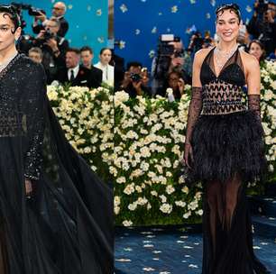 Transformou no MET! Dua Lipa surge belíssima com vestido preto e faz transformação no look