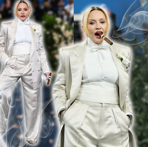 Após 7 anos, Madonna retorna ao tapete do Met Gala 2025 de terninho branco e fumando charuto: 'Rainha da p*rra toda'