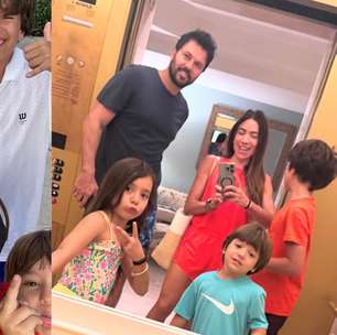Patrícia Abravanel publica clique raro em família e caçula aparece com pose inusitada: 'Controlar'