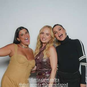 Angélica capricha no brilho em podcast com Flávia Alessandra