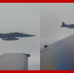 Vídeo raro mostra avião sendo interceptado por caça da FAB