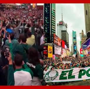 Torcida do Palmeiras 'fecha' Times Square e faz festa em Nova York
