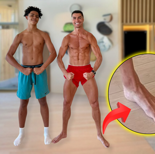 Nem os músculos, nem o cabelo: pé de Cristiano Ronaldo rouba a cena em foto do jogador com filho mais velho por detalhe curioso