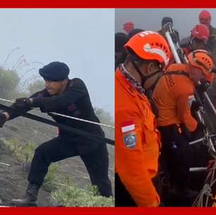 Vídeo mostra o momento em que corpo de brasileira é retirado de vulcão na Indonésia