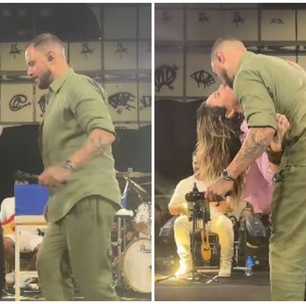 Paolla Oliveira vai a show de Diogo Nogueira e casal dá show de dança; assista