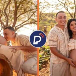 João Gomes e Ary Mirelle fazem ensaio ao ar livre à espera do segundo filho