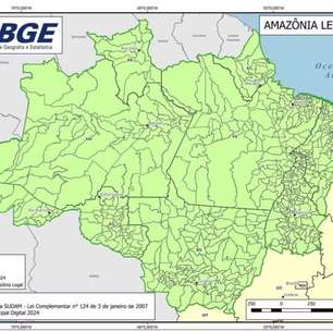 Mapa do IBGE inverte MT e MS e 'esquece' do Acre na Amazônia Legal