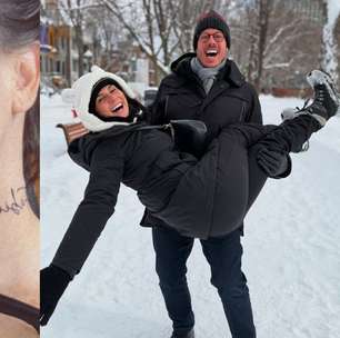 Namorada de Fábio Porchat faz tatuagem ousada em homenagem ao apresentador