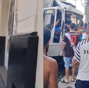 Caminhão desgovernado atinge estádio do Vasco, no RJ; passageiros ficaram presos nas ferragens